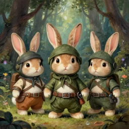 3 d littlest pet shop rabbit, dressed in ninja!!! clothing, magical forest, master painter and art style of noel coypel, art of emile eisman - semenowsky, art of edouard bisson
