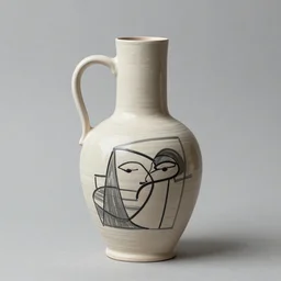 ceramic jug being built, clay, shaped like a ben nicholson drawing