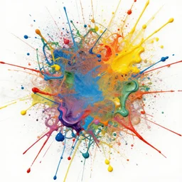 colored paint artistically splattered