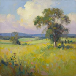 an expressive oil painting of a soremi on a beautiful landscape