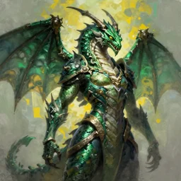 the hydra from path of exile, portrait, background is shades of green yellow and grey, digital painting, highly detailed, intricate, trending on artstation, by zdzisław beksiński