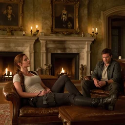Lara Croft chilling in her mansion, Greg Hildebrandt, Mark Keathley