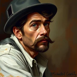 medium shot of a typical character in the style of michael garmash
