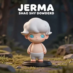 a cute little plastic chibi statuette of jerma, ebay listing, product picture, advertisement, thumbnail