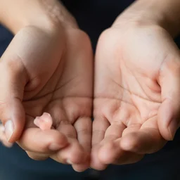 macro shot human hands, photograph color