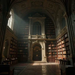 Biblioteca do Convento de Marfa. in cyberpunk style by Vincent Di Fate