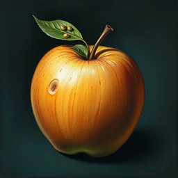 a realistic apple painting by salvador dali, fine details, cold colors