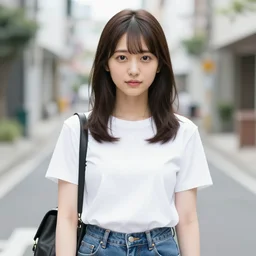 stylized portrait of beautiful jun amaki gravure model instagram girl wearing street fashion, katsuya terada, masamune shirow, illustration, by ilya kuvshinov