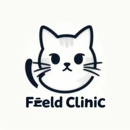 logo of a cat field clinic, drawing, concept art, borderlands