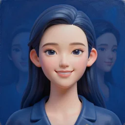 3 d, close - up, happy fashion model, plastic, night, deep blue mood, poster art, intricate oil painting, high detail, figurative art, multiple exposure, poster art, 3 d, by stanley kubrick and tooth wu and wlop and beeple