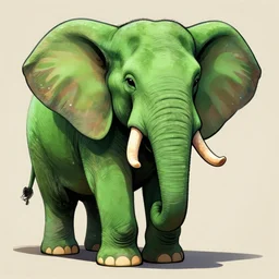 green elephant super detailed nft art