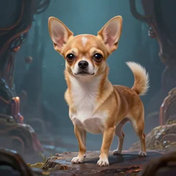 a transcendent chihuahua living in an extradimensional reality, in the style of wlop, illustration, epic, fantasy, hyper detailed, smooth, unreal engine, sharp focus, ray tracing, physically based rendering, renderman, beautiful