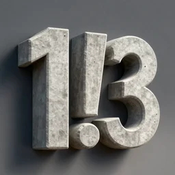 1!! 3!! in concrete, brutalist, 3 d, occlusion, shadows, cinematic lightning