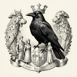 a angry fire crow, centered on family crest, coat of arms, pencil and ink, very detailed, artstation, mysterious, mythical, greek mythology, norse mythology, full frame, dramatic shading, jonathan pointer, janie penny,