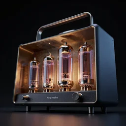 Vacuum tube radio by Craig mullins, volumetric light, artstation, , octane render, redshift render, low angle camera