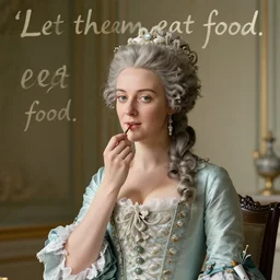 marie - antoinette saying'let them eat food.'