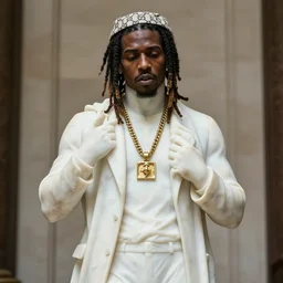 gucci mane as a marble statue