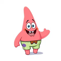 patrick star from spongebob as a human character, on white backgroud, digital illustration