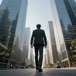 man larger than skyscrapers walks around the city, low angle shot, highly detailed, digital art, sharp focus, super realistic, ultrarealism, photorealism, trending on artstation, award winning, 4 k post - processing highly detailed