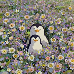 a wholesome cottagecore illustration of a happy cartoon penguin, studio Ghibli, Pixar and Disney animation, sharp, Rendered in Redshift and Unreal Engine 5 by Greg Rutkowski, Bloom, dramatic lighting