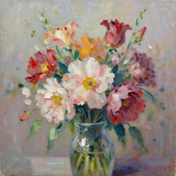 flower painting by andrei riabovitchev, tara mcpherson, david choe, sandra chevier detailed painterly impasto brushwork