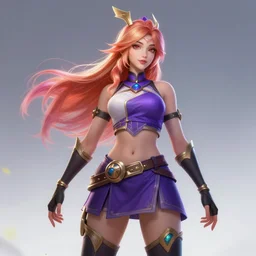 character sheet of beautiful KDA Lux (wild rift). 3d render, octane render, realistic, highly detailed, trending on artstation, 4k, trending on artstation, unreal engine 5, trending on artstation, kpop
