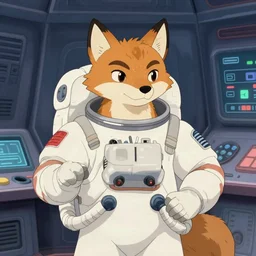 a wholesome animation key shot of masculine lynx - headed astronaut, navigation deck of nostromo, studio ghibli, pixar and disney animation, sharp, disney concept art watercolor illustration by mandy jurgens and alphonse mucha and alena aenami, pastel color palette, dramatic lighting, highly detailed
