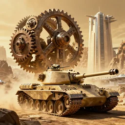 warm colored, highly detailed cinematic scifi render of 3 d sculpt of spiked gears of war bucketwheel jabbas palace cybertron fury road m 1 tank, military chris foss, john harris, hoover dam'aircraft carrier tower'beeple, halo, star citizen, halo, mass effect, high tech industrial, artstation unreal, 4 k, 8 k, hd