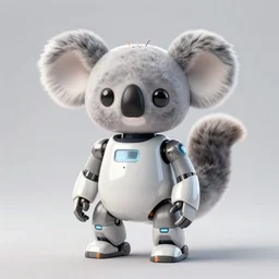 product photo of a futuristic stylized pet robot, koala otter bunny mix, kindchenschema, large ears, large tail, by artgerm and greg rutkowski and marc newson and zaha hadid, alphonse mucha, zaha hadid, side view, volumetric light, detailed, octane render, midsommar - t