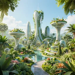 futuristic botanical city