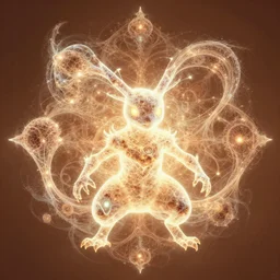 ( psychic pokemon fractal ) creature creature in a alaska, warm tones, bioluminescent bioluminescent translucent translucent : by michal karcz, daniel merriam, victo ngai and guillermo del toro : ornate, dynamic, particulate, intricate, elegant, highly detailed, centered, artstation, smooth, sharp focus, octane render, 3 d