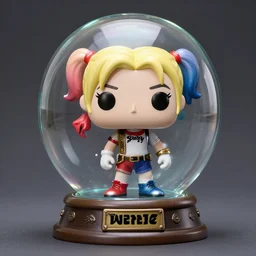 funko pop of harley quinn inside a crystal ball, trending on artstation, hdr, instagram photo, photo studio