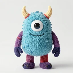 product photography of a crotchet monster