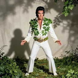 elvis presley dressed as parsley!!!!, parsley costume, color photo by terry oneill