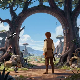 a wholesome animation key shot of luke skywalker exploring dagobah, dark roots, studio ghibli, pixar and disney animation, sharp, disney concept art watercolor illustration by mandy jurgens and alphonse mucha and alena aenami, pastel color palette, dramatic lighting
