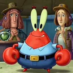 portrait of mr krabs at the krusty krab, anthropomorphic crab, stalk eyes, art by chengwei pan, art by viktoria gavrilenko, detailed, intricate, trending on artstation