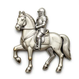 enamel pin horse, detailed horse armor on horseback horse dressed in armor enamel illustration art