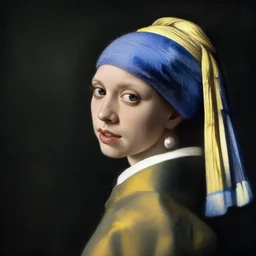 portrait of scarlett johansson painted by vermeer