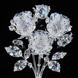 crystal Roses, Digital Art, detailed