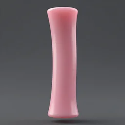 a 3d primitive tube shape, texture-mapped with pink human skin, glossy, straight smooth vertical , highly realistic, Surface Painter, hyper-real, 4k, Octane render