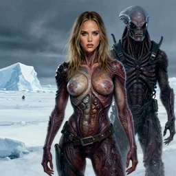 beautiful digital painting jessica alba / movie the thing 1 9 8 2 / john carpenter with high detail, body transformation, the thing 1 9 8 2, the thing 2 0 1 1, the thing intruder alien, rob bottin, antarctica, 8 k, stunning detail, photo by artgerm, greg rutkowski and alphonse mucha, unreal engine 5, 4 k uhd