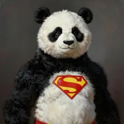 a superhero with a panda themed costume, realistic painting by Michelangelo, artstation, masterpiece