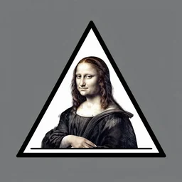 triangle logo with people inside in the style of Leonardo da Vinci