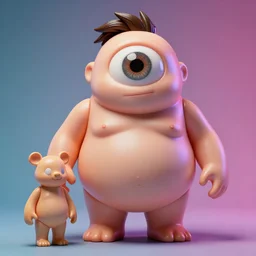 hyperrealistic rendering, fat, smooth, cronenberg flesh monster, elon musk, eyeballs, product photography, action figure, sofubi, studio lighting, colored gels, colored background