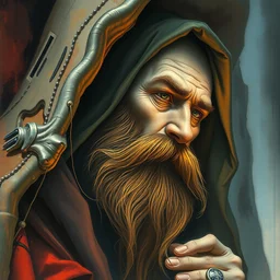 the hermit. highly detailed, digital painting, watercolor, soviet realism, engraving, artstation, concept art, smooth, sharp focus, vivid grunge, manga, illustration, unreal engine 5, 8 k, art by bilibin and kuvshinov and malevich and mucha