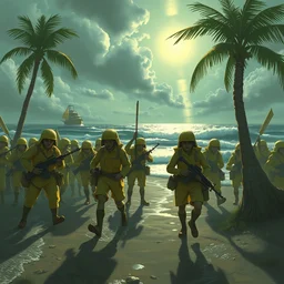 lemon army storms the beaches, dday, artstation