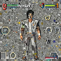 low poly 3D model of Michael jackson in a game still of Resident Evil 1 1999