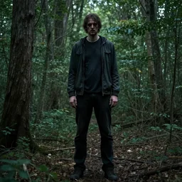 tall creepy man on the woods, found footage