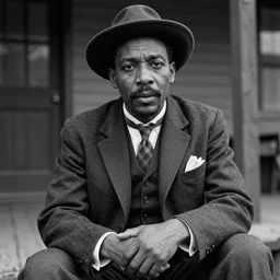 b & w photograph!!! of 1 9 3 0 s mississippi bluesman, photorealistic!!!, photography!!!, creepy, creepypasta, historic, dark, gritty