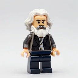 beautiful photograph of karl marx lego character